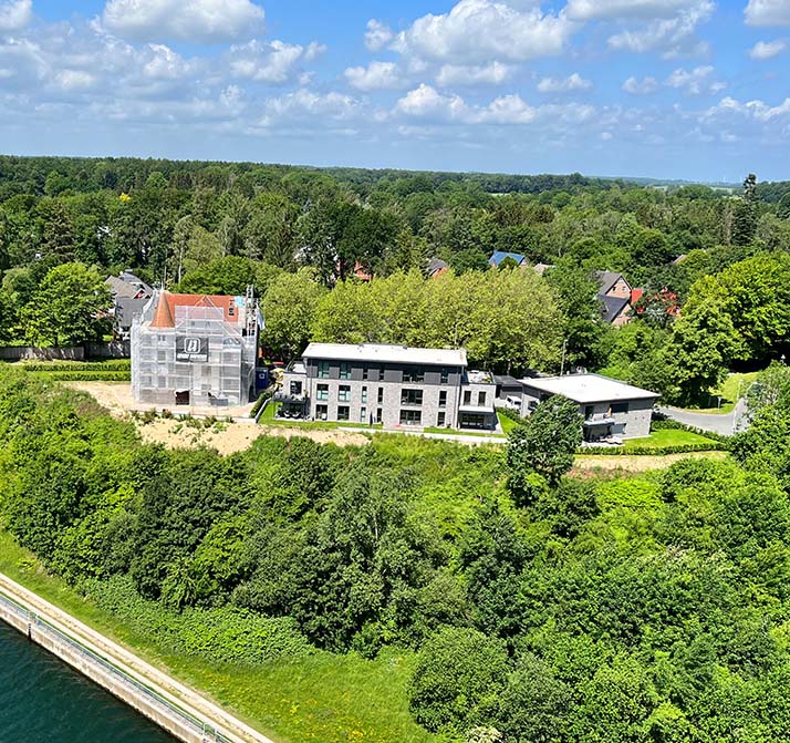 Villa am Kanal Luftansicht | LPP Architekten